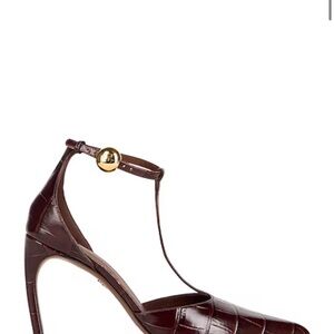 Salvatore Ferragamo Dark Red Ankle Strap Heels